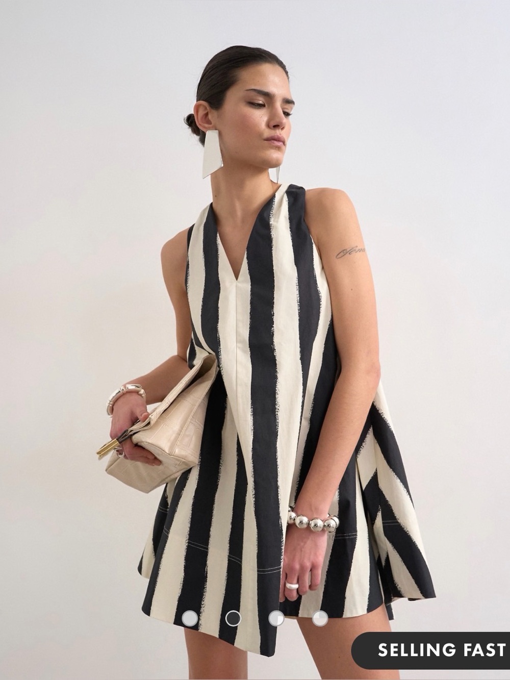 Topshop striped black white top